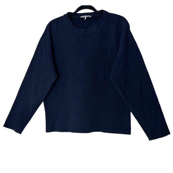 Sandro Tops - Sandro Paris Long Top Women's Large Long‎ Sleeve Navy Stretch Designer Career